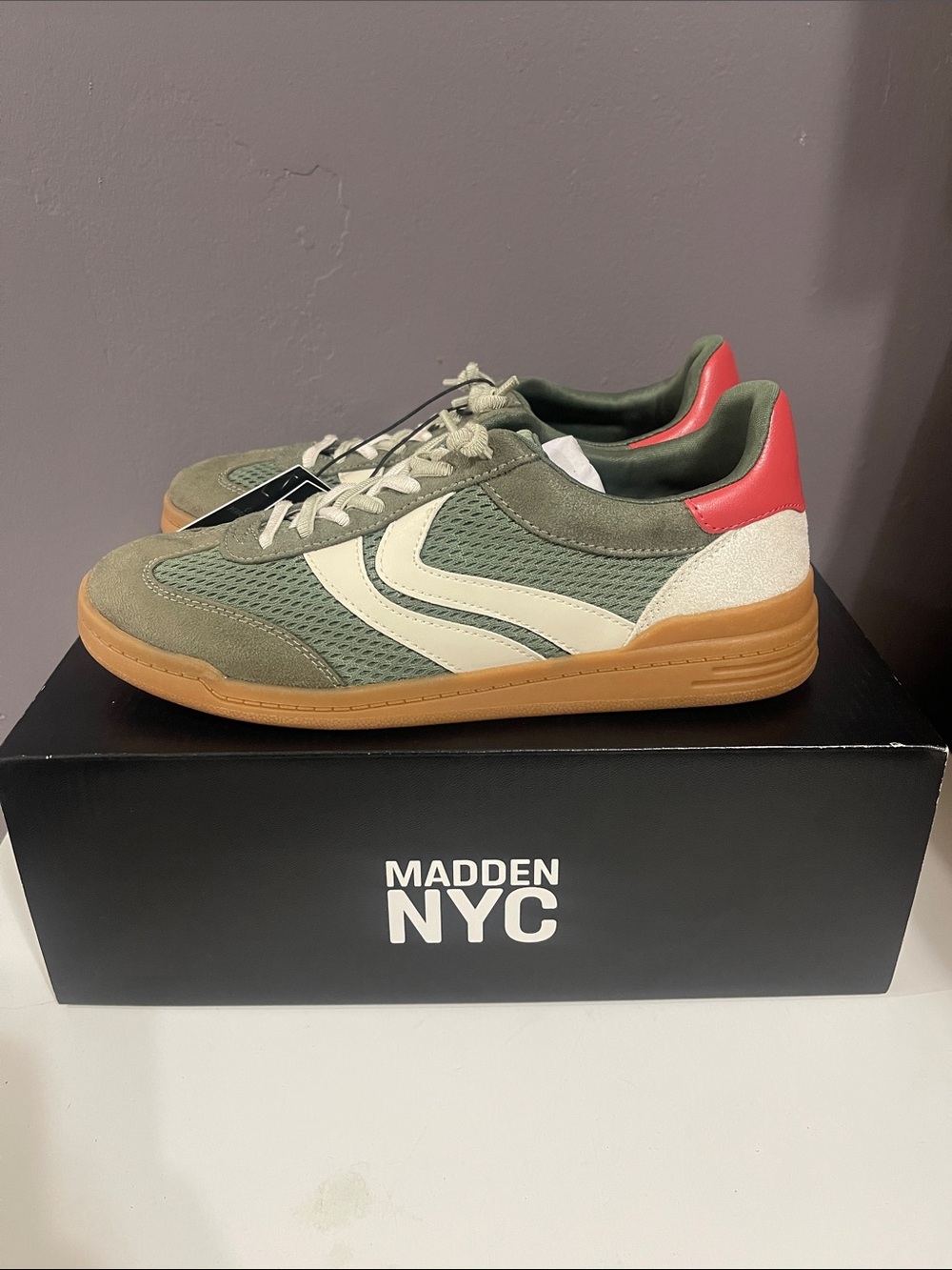Madden NYC Olive Green Retro Sneakers